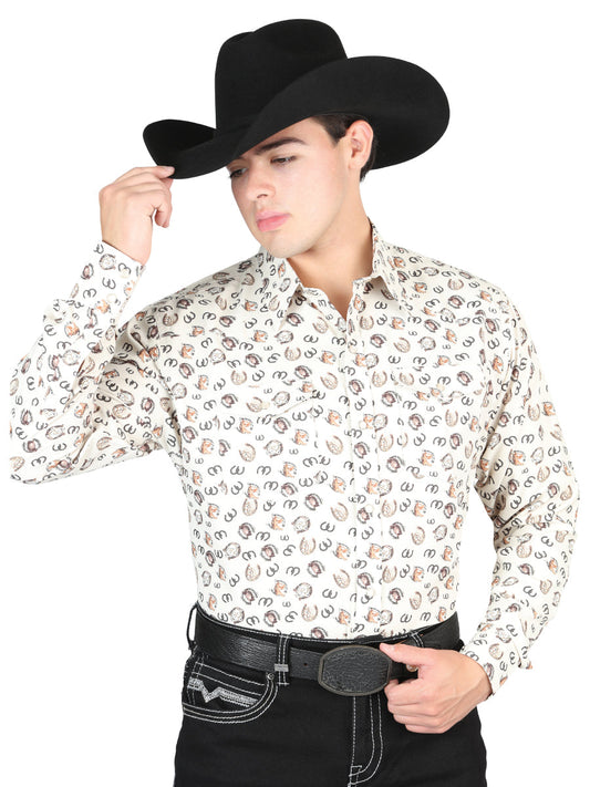 Camisa Vaquera de Hombre El General Manga Larga Broche Casual en 65% Poliéster 35% Algodón Color Beige 44311