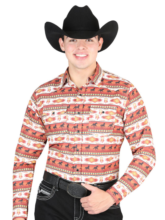 Camisa Vaquera de Hombre El General Manga Larga Broche Casual en 65% Poliéster 35% Algodón 44315