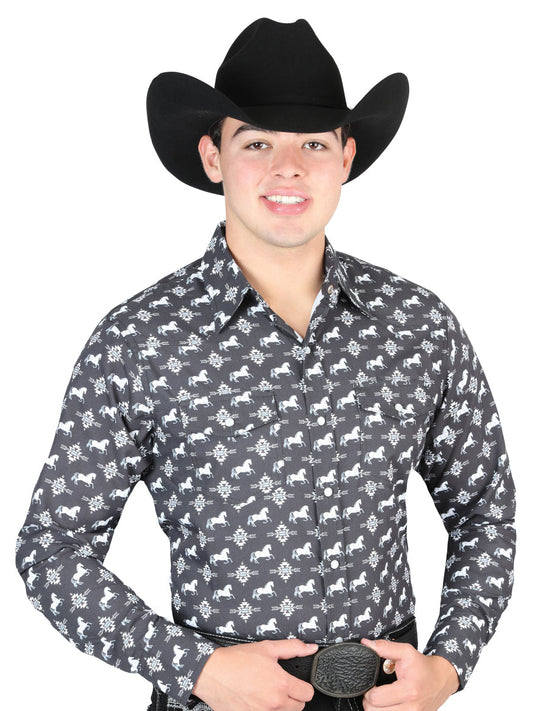 Camisa Vaquera de Hombre El General Manga Larga Broche Casual en 65% Poliéster 35% Algodón Color Blanco 44320