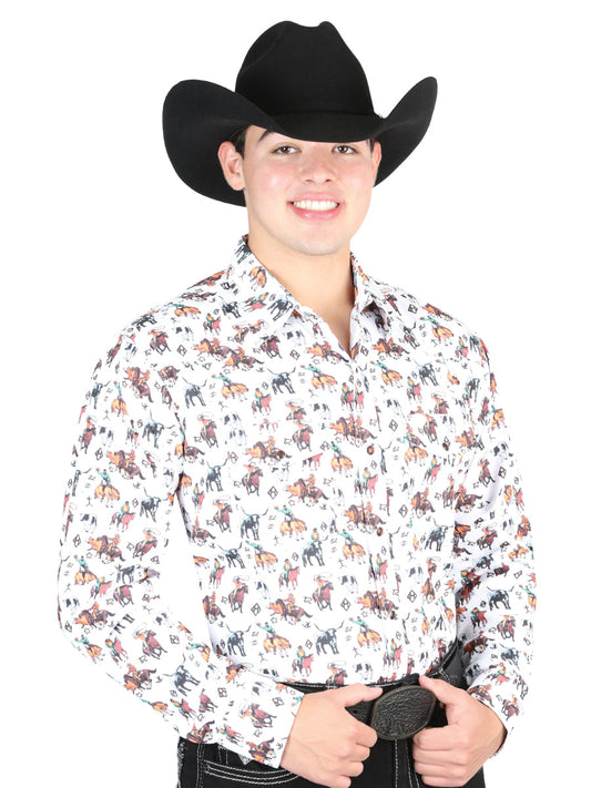 Camisa Vaquera de Hombre El General Manga Larga Broche Casual en 65% Poliéster 35% Algodón Color Khaki 44326