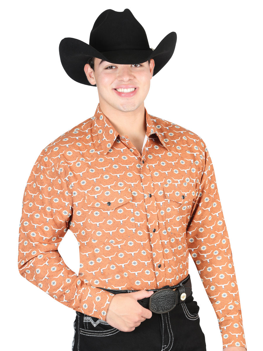 Camisa Manga Larga El General Orange Vaquero