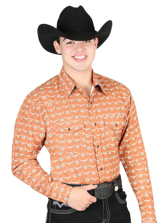 Camisa Manga Larga El General Orange Vaquero