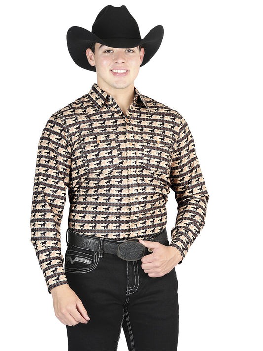 Camisa Vaquera de Hombre El General Manga Larga Broche Casual en 65% Poliéster 35% Algodón 44329