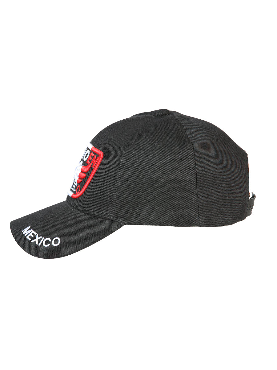 El General Gorra Hecho En Mexico Tela Negro/Tricolor