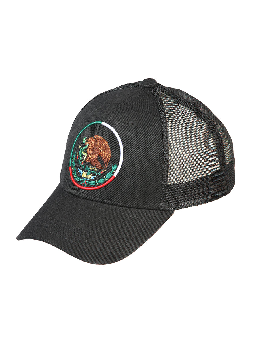 El General Gorra Mexico Escudo Tela Negro/Tricolor