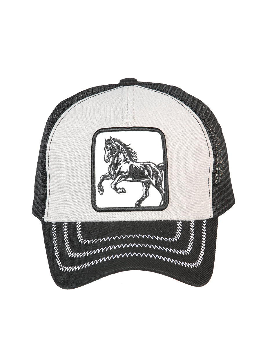 El General Gorra Caballo Tela Gris/Negro