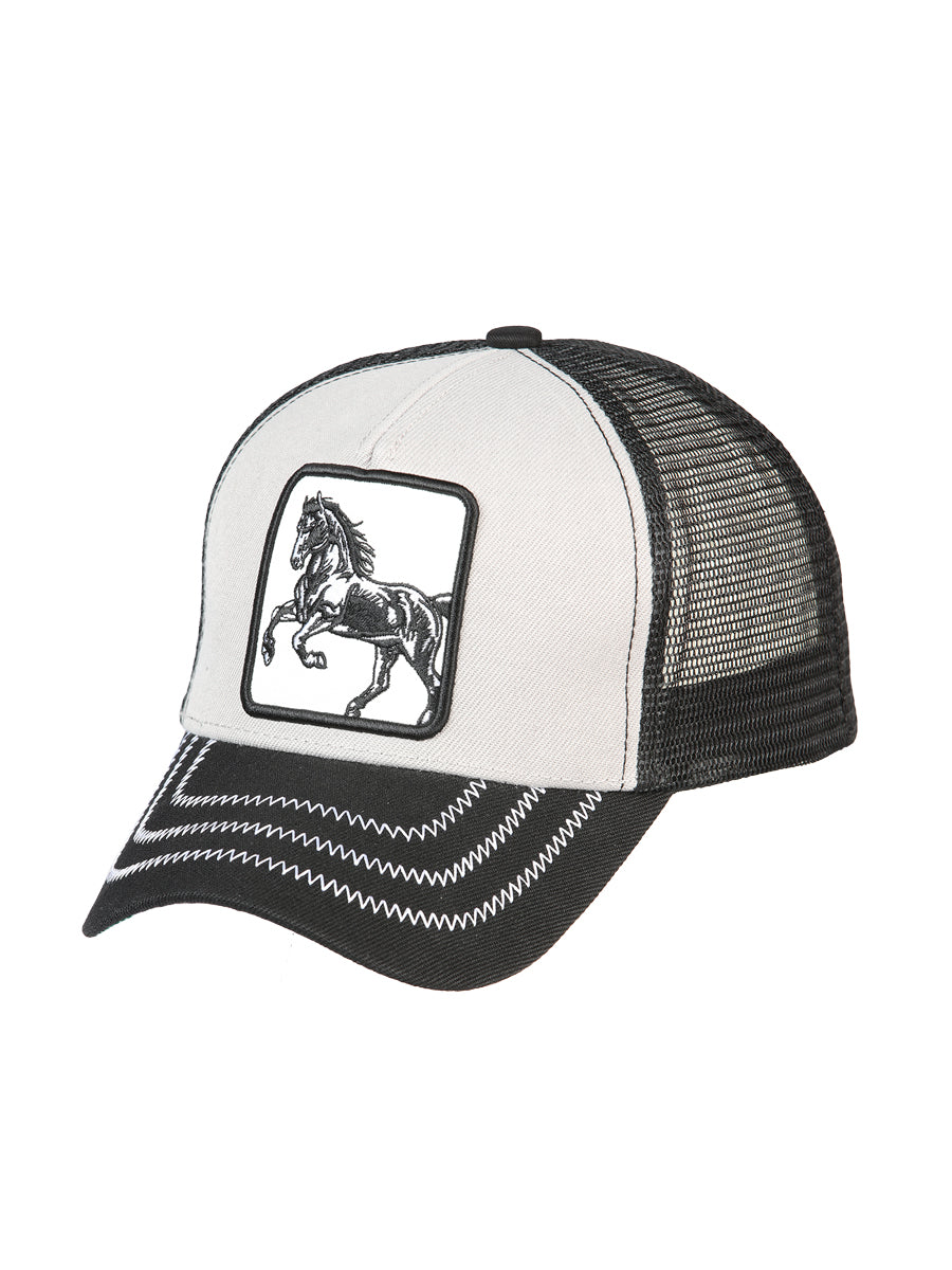 El General Gorra Caballo Tela Gris/Negro