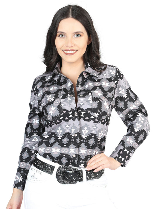 Camisa Vaquera de Mujer El Señor de los Cielos Manga Larga Casual en 97% Algodón 3% Lycra Color Negro 44409