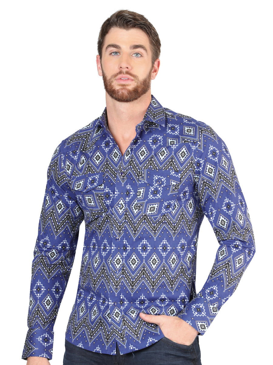 Camisa Manga Larga El General Manga Larga Del General Azul