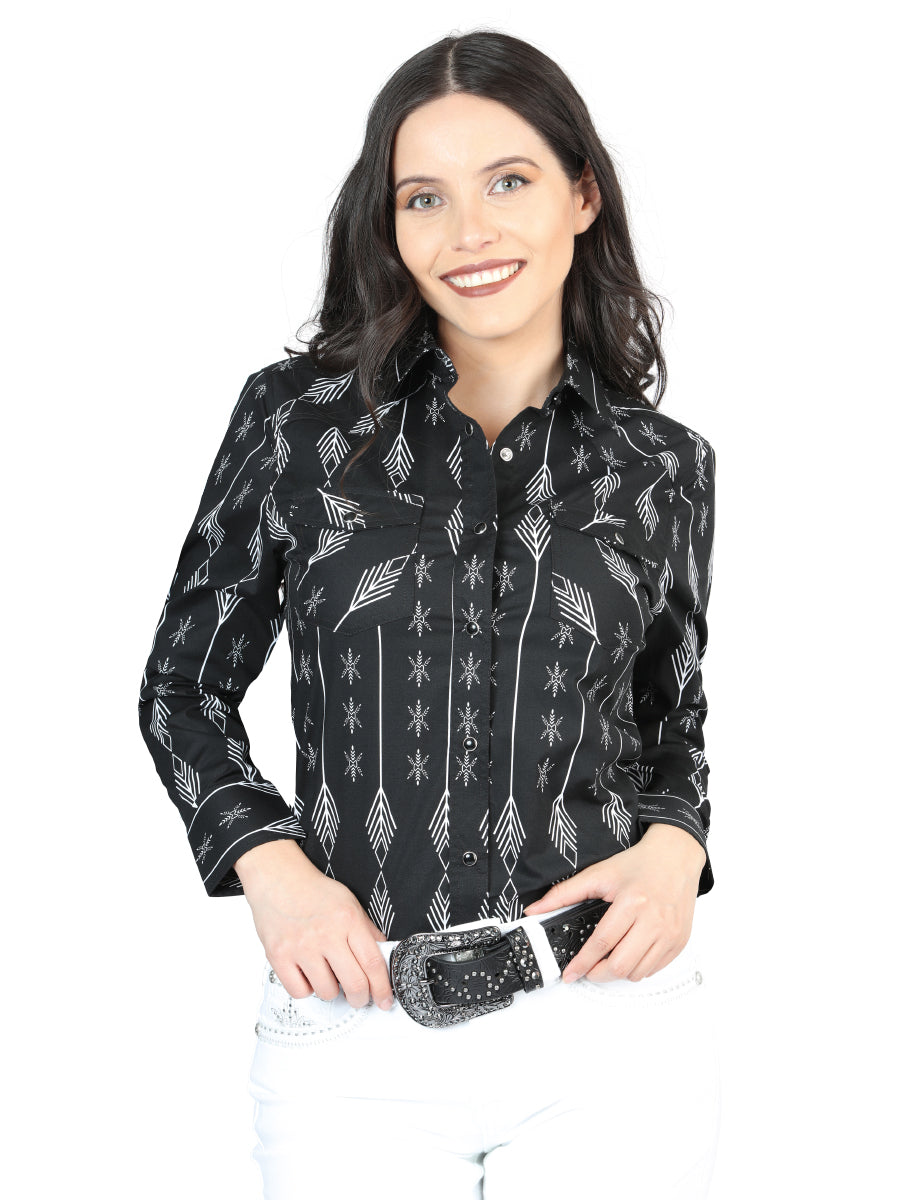 Camisa Manga Larga El General Manga Larga Del General Negro/Blanco