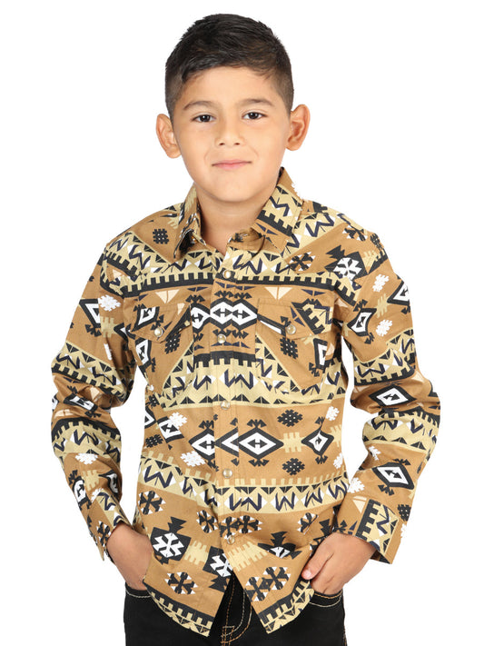 Camisa Vaquera de Niño El Señor de los Cielos Manga Larga Broche Casual en 97% Algodón 3% Lycra 44442