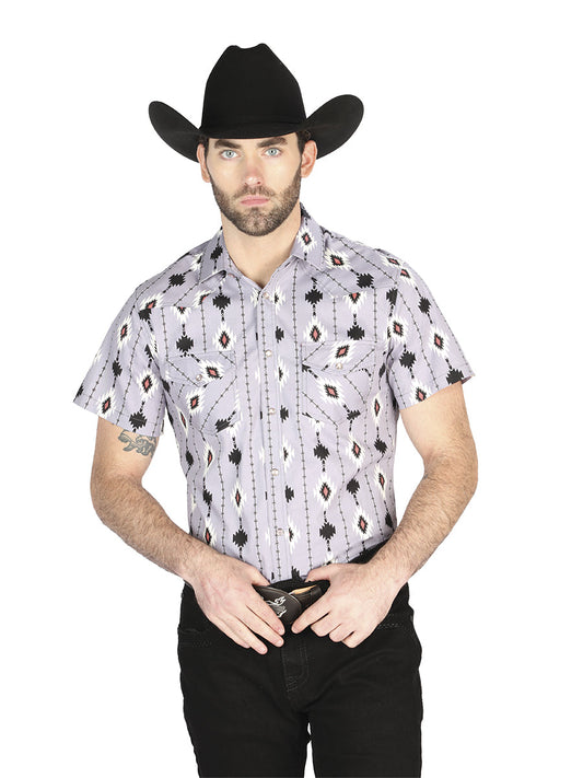 Camisa Vaquera de Hombre El Señor de los Cielos Manga Larga Casual en 97% Algodón 3% Lycra Color Gris 44461