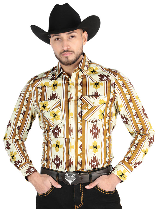 Camisa Manga Larga El General Casual Manga Larga Taupe