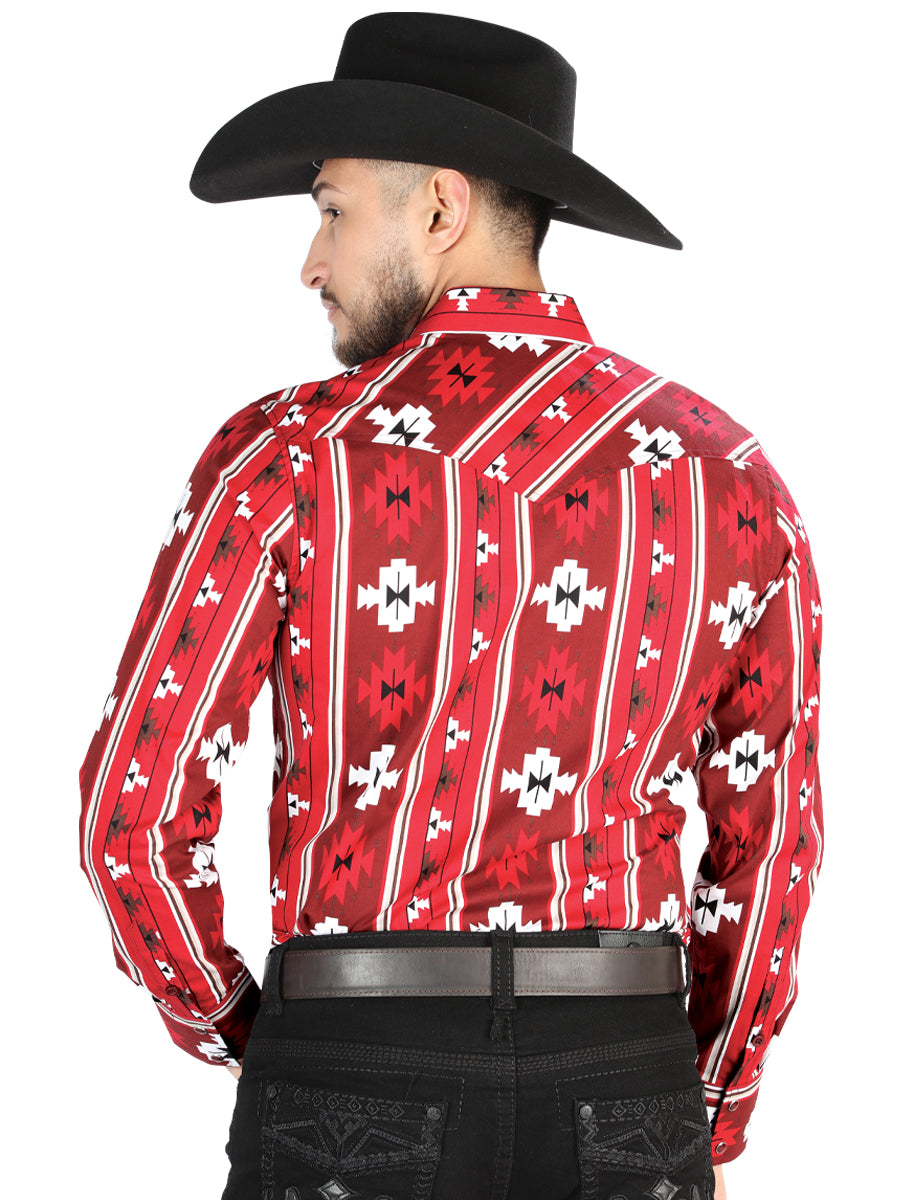 Camisa Manga Larga El General Casual Manga Larga Rojo