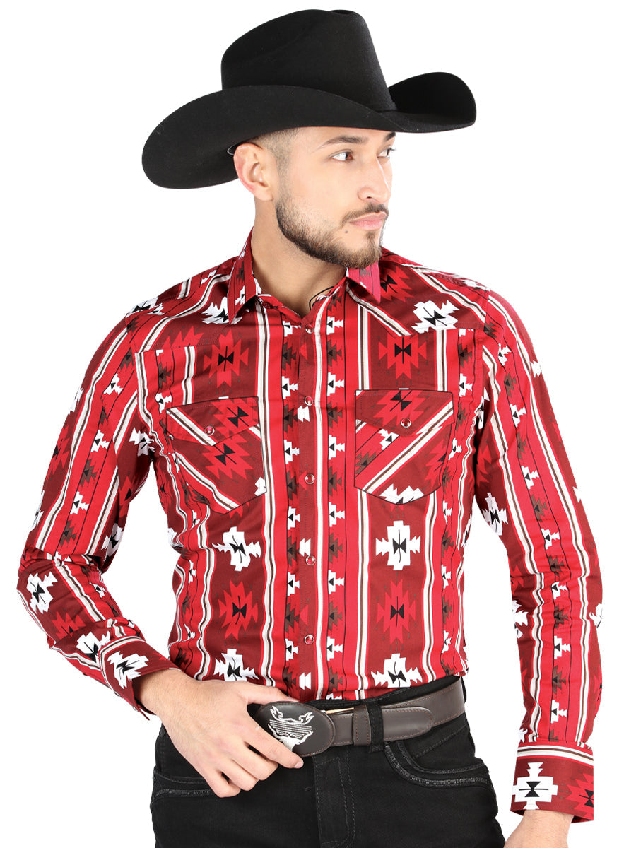 Camisa Manga Larga El General Casual Manga Larga Rojo