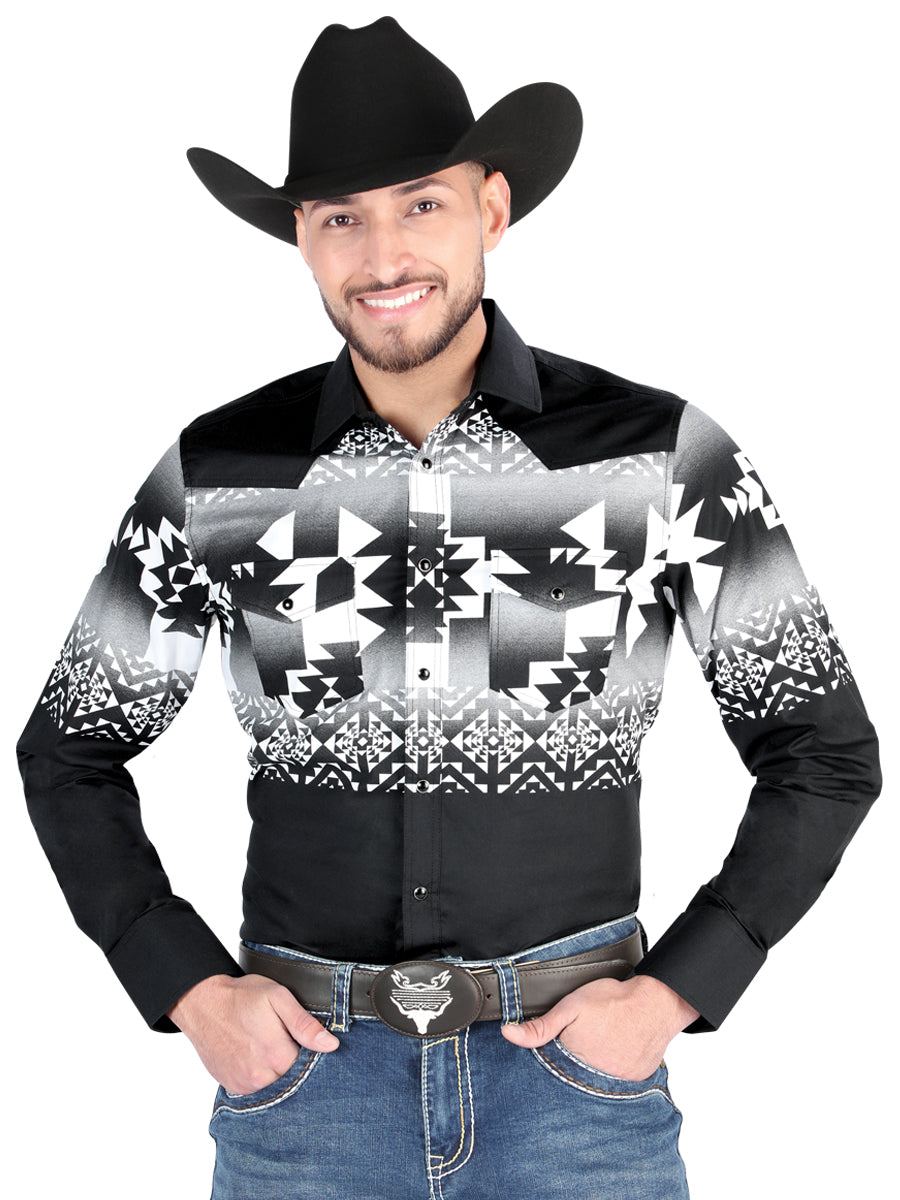 Camisa Manga Larga El General Casual Manga Larga Negro