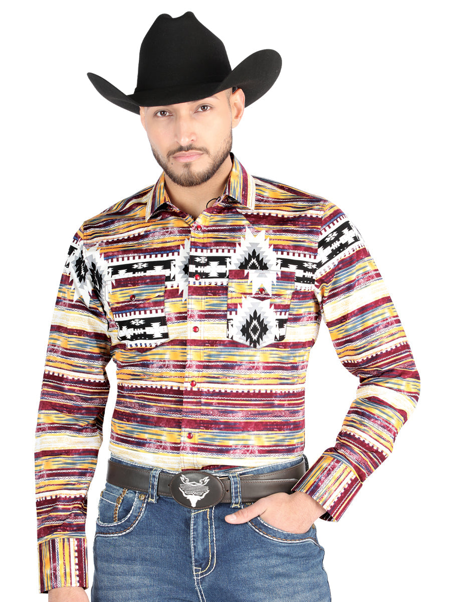 Camisa Manga Larga El General Casual Manga Larga Café