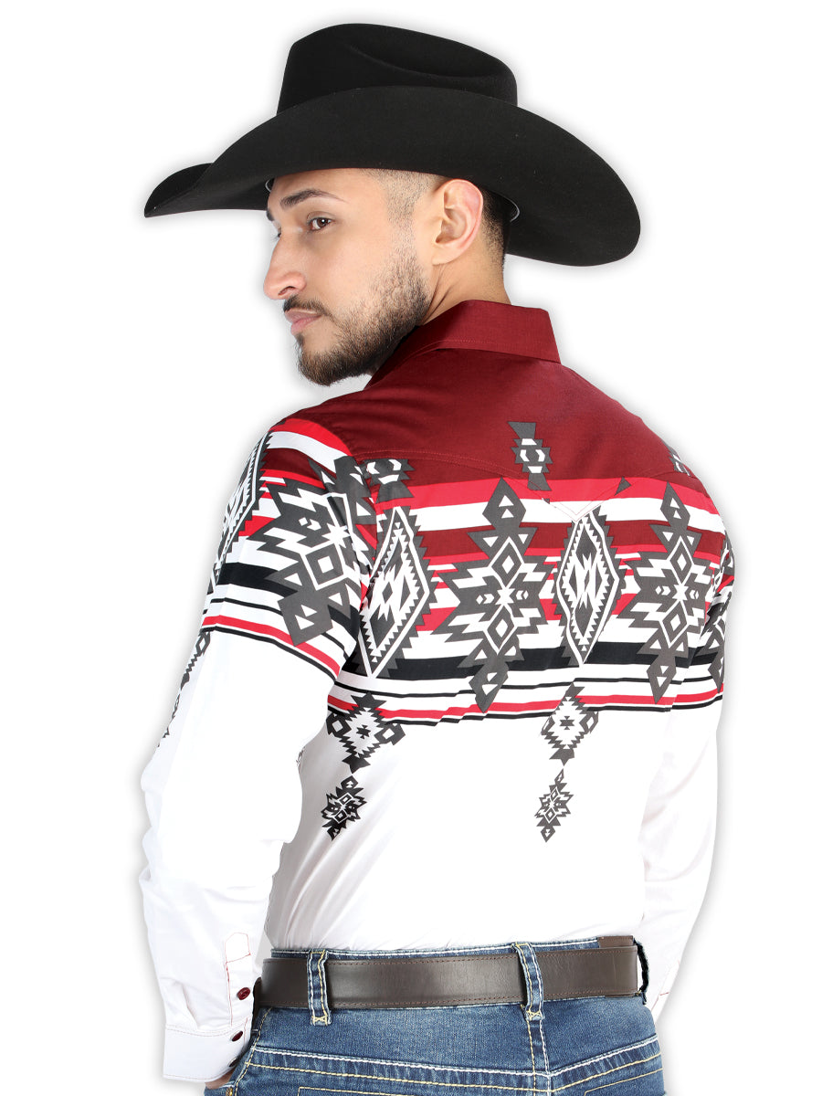 Camisa Manga Larga El General Casual Manga Larga BorgoñA