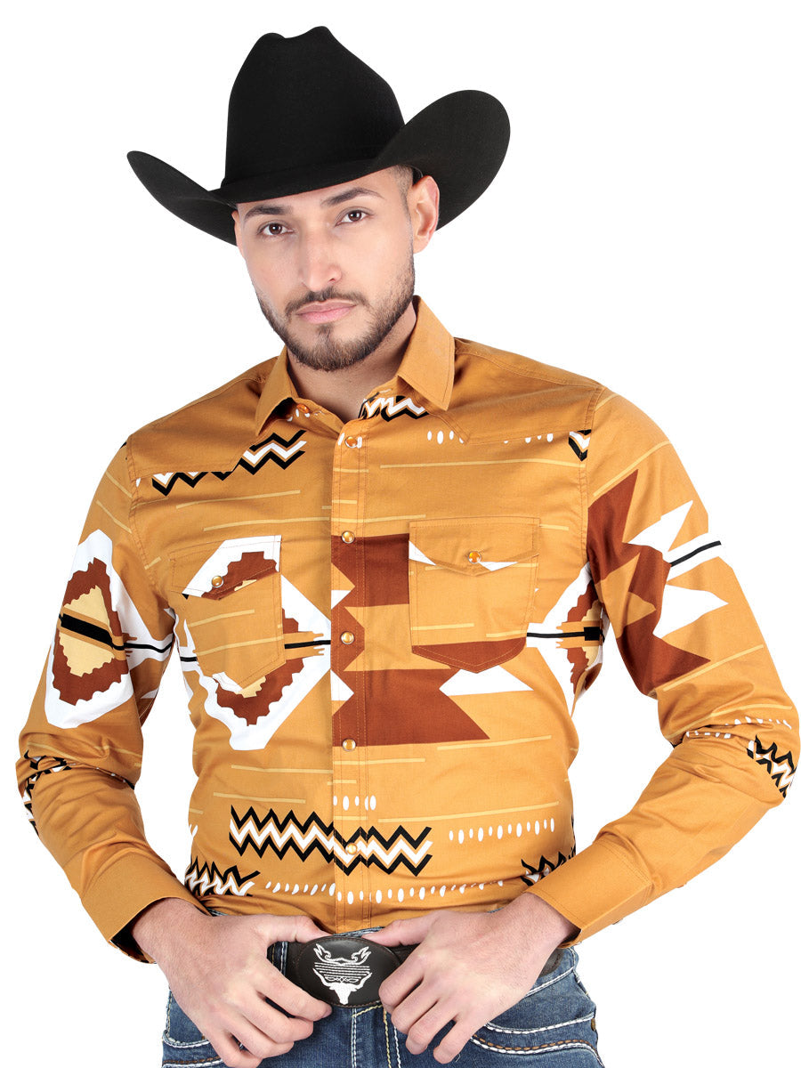 Camisa Vaquera de Hombre El Señor de los Cielos Manga Larga Broche Casual en 97% Algodón 3% Lycra 44499