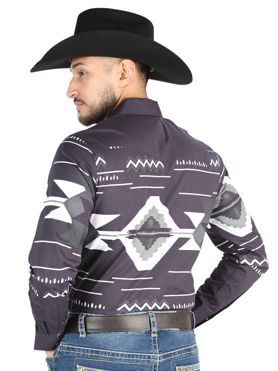 Camisa Manga Larga El General Casual Manga Larga Negro