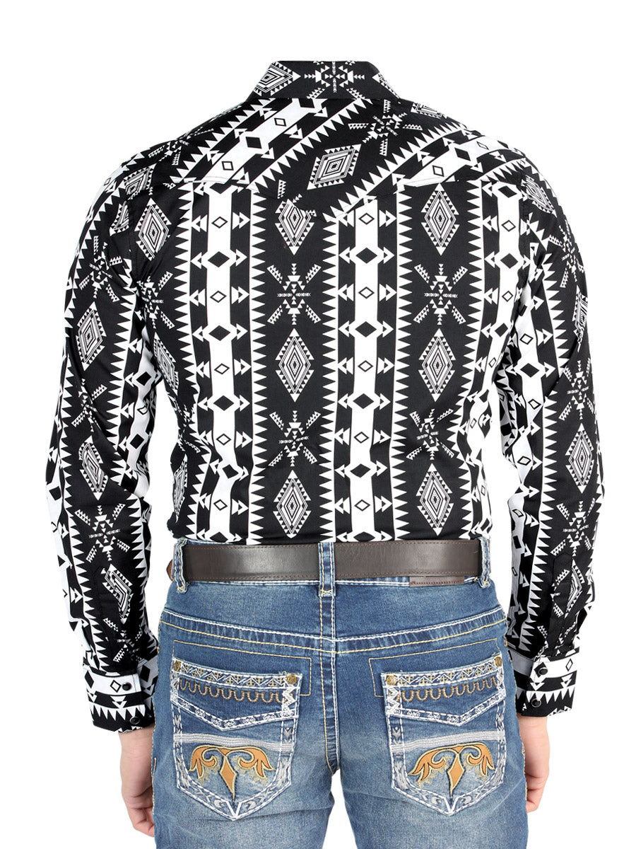 Camisa Manga Larga El General Casual Manga Larga Negro