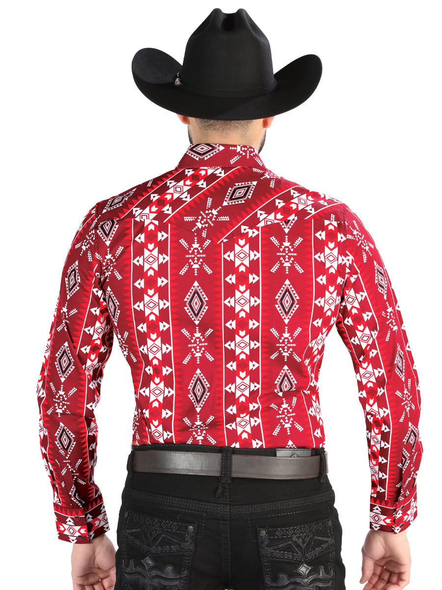 Camisa Manga Larga El General Casual Manga Larga Rojo