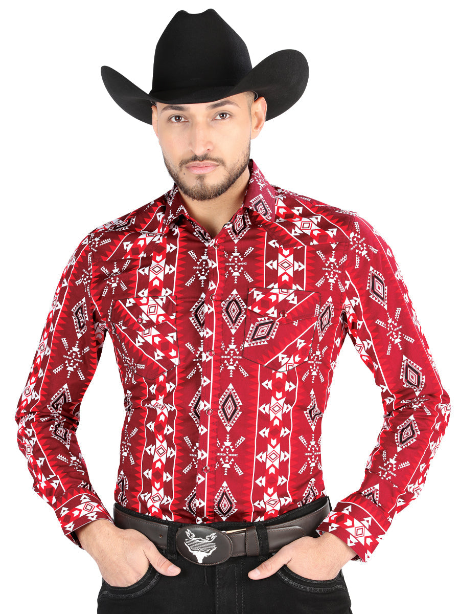 Camisa Manga Larga El General Casual Manga Larga Rojo