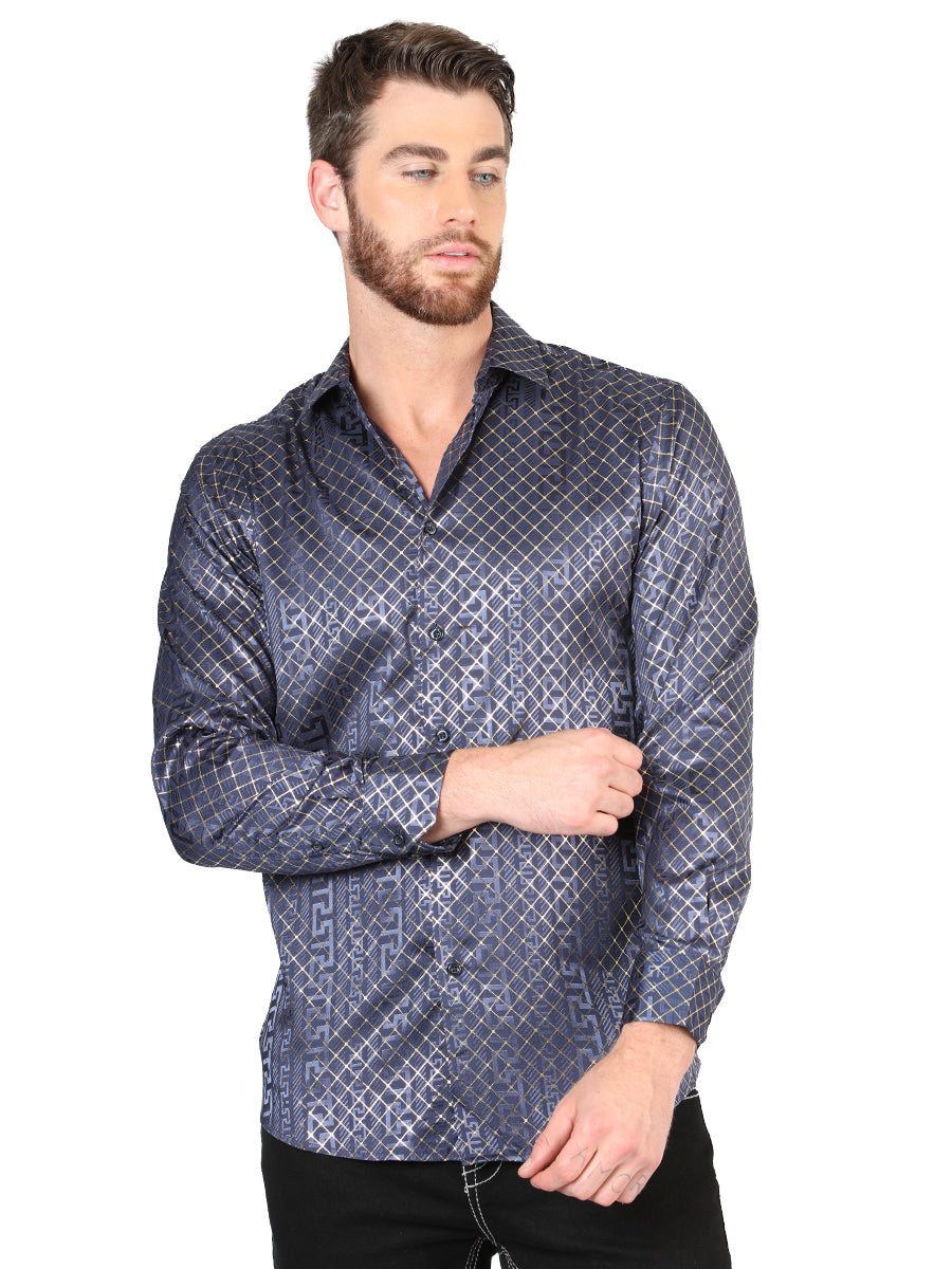 Camisa Manga Larga El General Azul Marino Azul Manga Larga