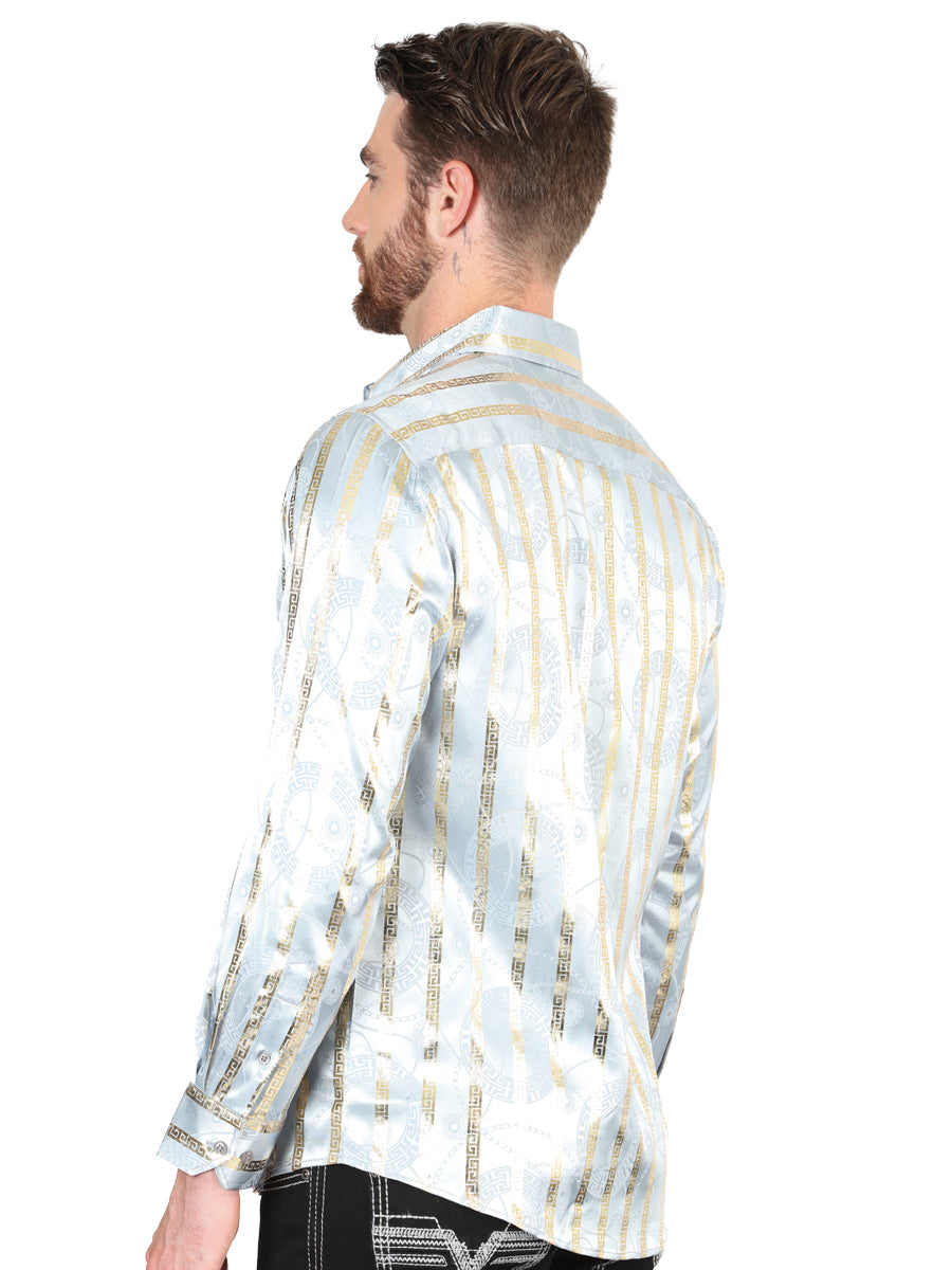 Camisa Manga Larga El General Gris/Dorado Manga Larga