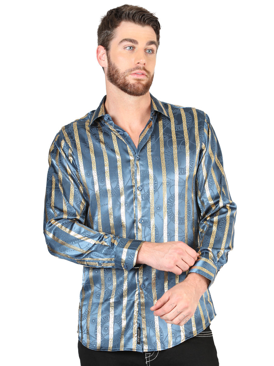 Camisa Manga Larga El General Teal Manga Larga