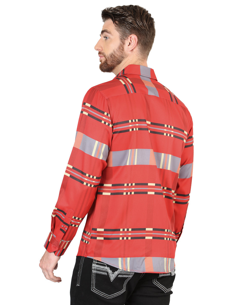 Camisa Manga Larga El General Rojo Manga Larga