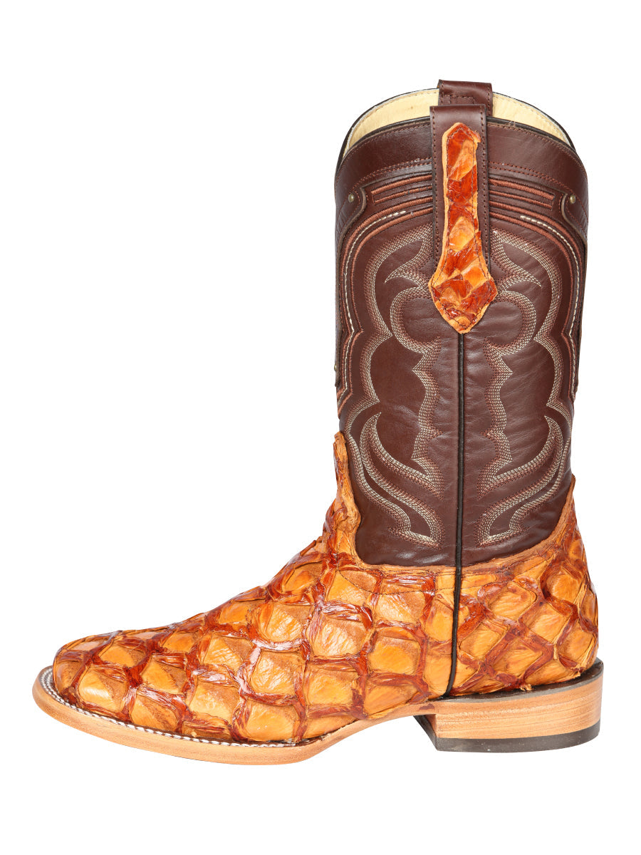 Bota Vaquera de Hombre 100 Años Rodeo en Piel Exótica Color Miel 44606