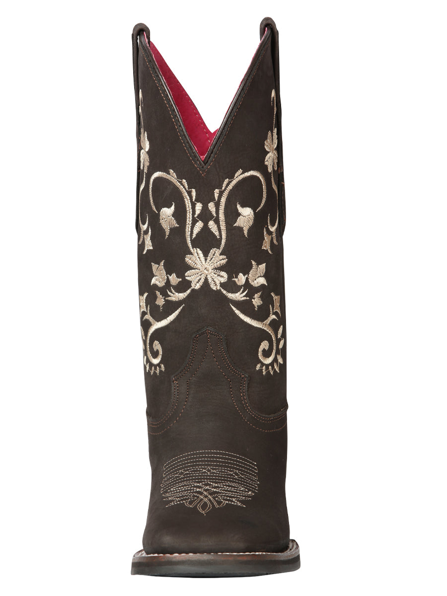 Bota Vaquera Rodeo El General Piel Nobuk para Dama - Modelo 44642