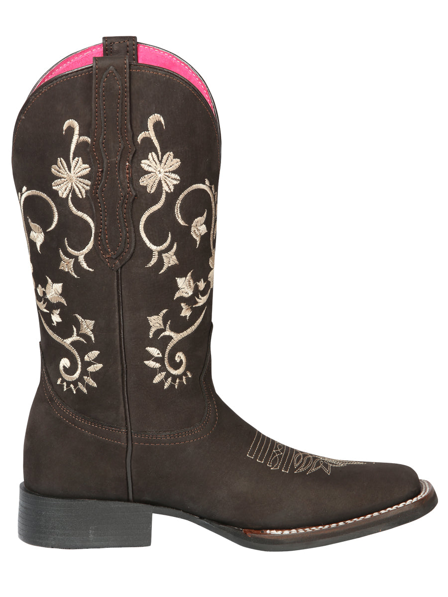 Bota Vaquera Rodeo El General Piel Nobuk para Dama - Modelo 44642