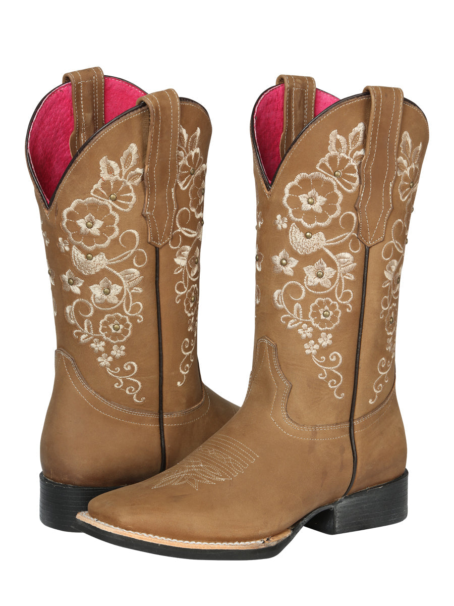 Bota Vaquera Rodeo El General Piel Crazy para Dama - Modelo 44643