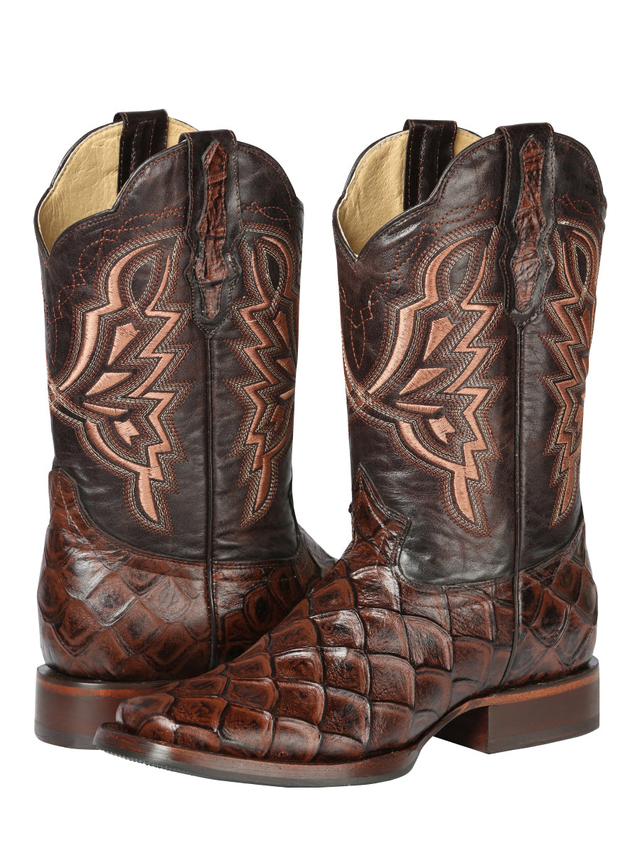 Bota Vaquera de Hombre El General Rodeo en Piel Color Café 44664