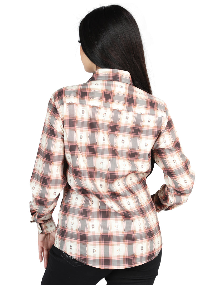 Camisa Manga Larga El General Manga Larga Orange Beige