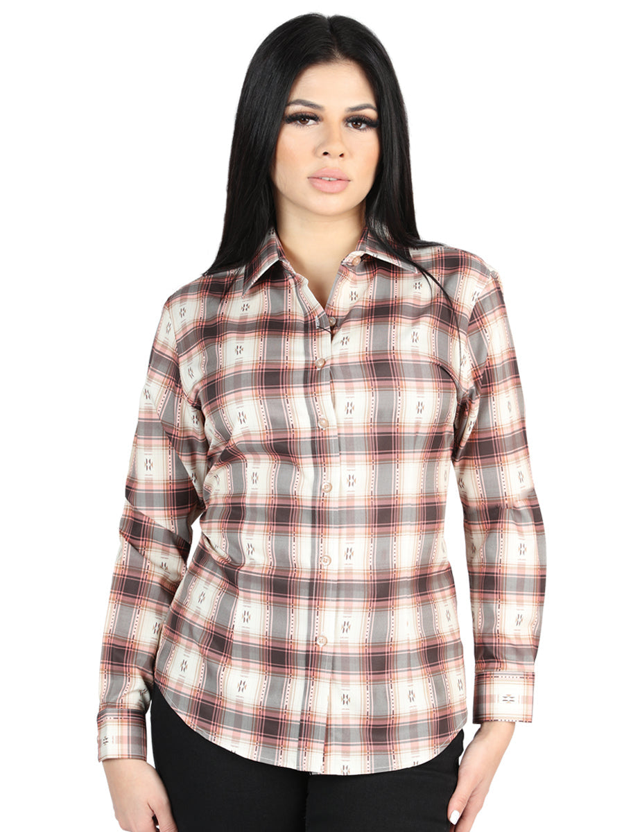 Camisa Manga Larga El General Manga Larga Orange Beige