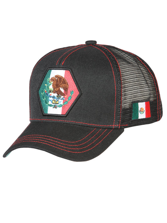 Sombrero Vaquero de Hombre El General en Tela Color Negro/Rojo 44818