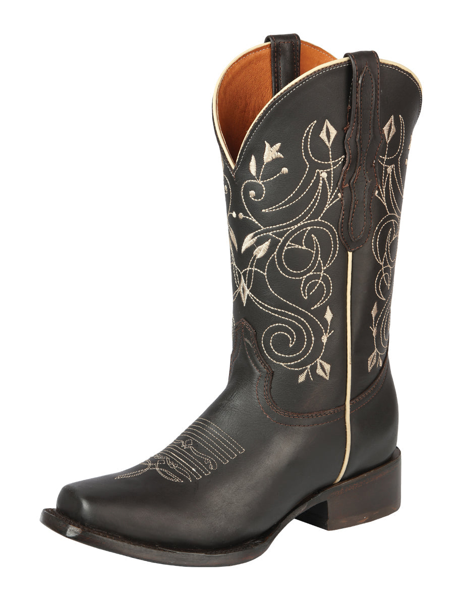 Bota Vaquera de Mujer El General Rodeo en Piel Crazy Color Chocolate 44850