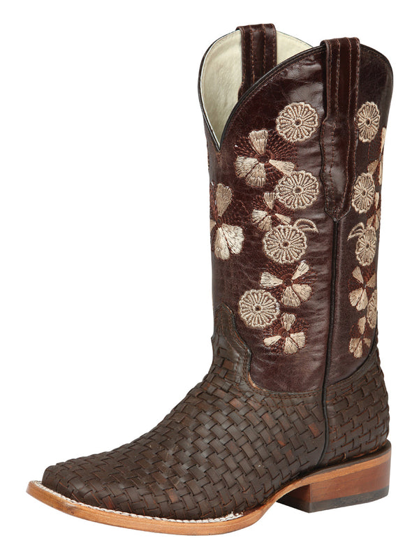 Bota Vaquera de Mujer El General Rodeo en Piel Crazy Color Café 44855