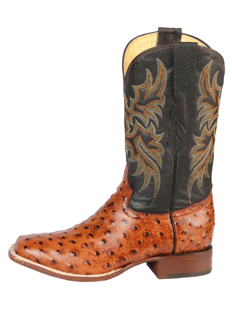 Bota Vaquera de Hombre El Señor de los Cielos Rodeo en Piel Color Cognac 44936