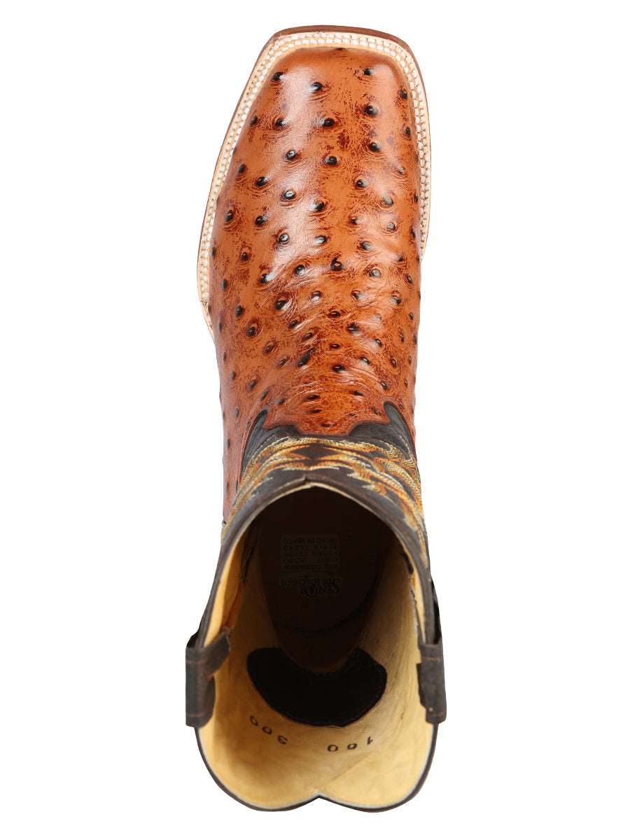Bota Vaquera de Hombre El Señor de los Cielos Rodeo en Piel Color Cognac 44936