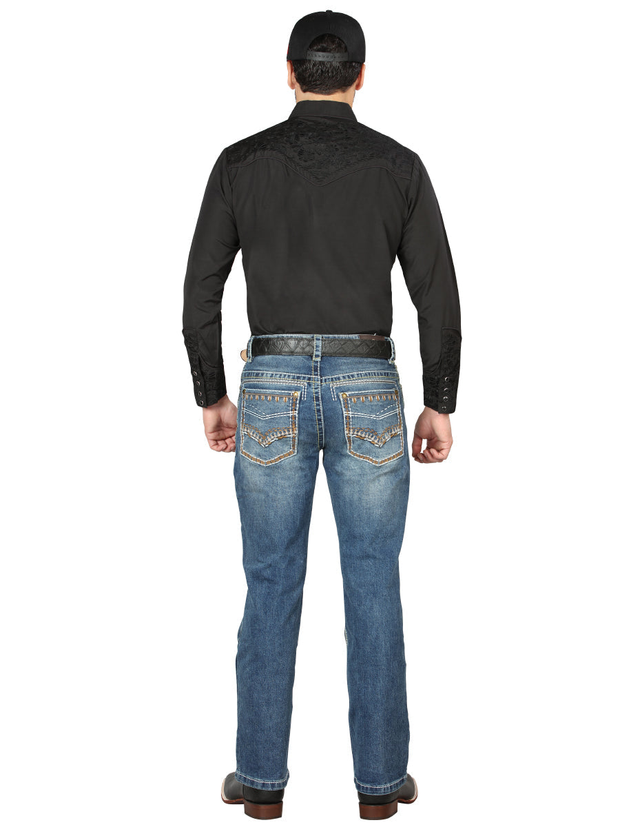 Pantalón de Mezclilla de Hombre Centenario Bootcut en Mezclilla Color Azul 44967