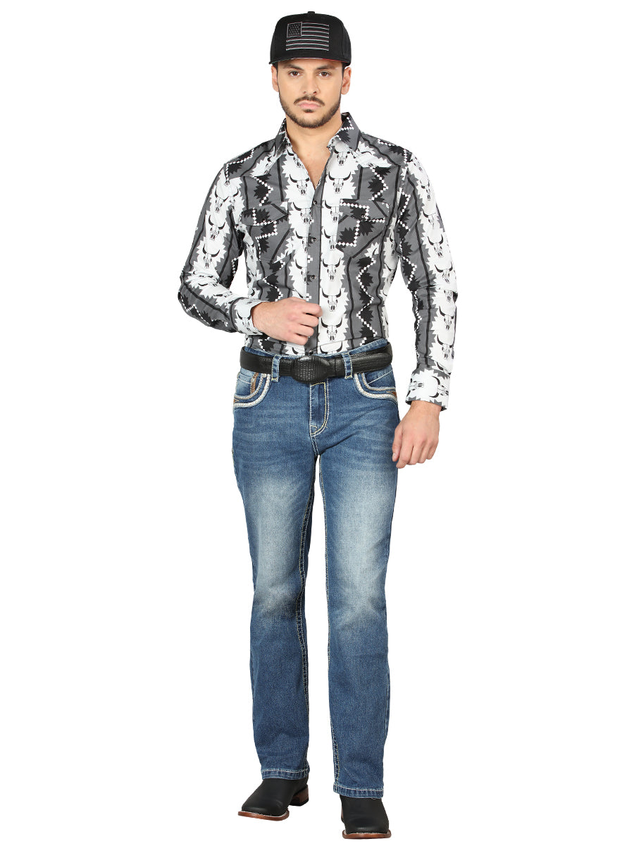 Pantalón de Mezclilla de Hombre Centenario Bootcut en Mezclilla Color Azul 44971