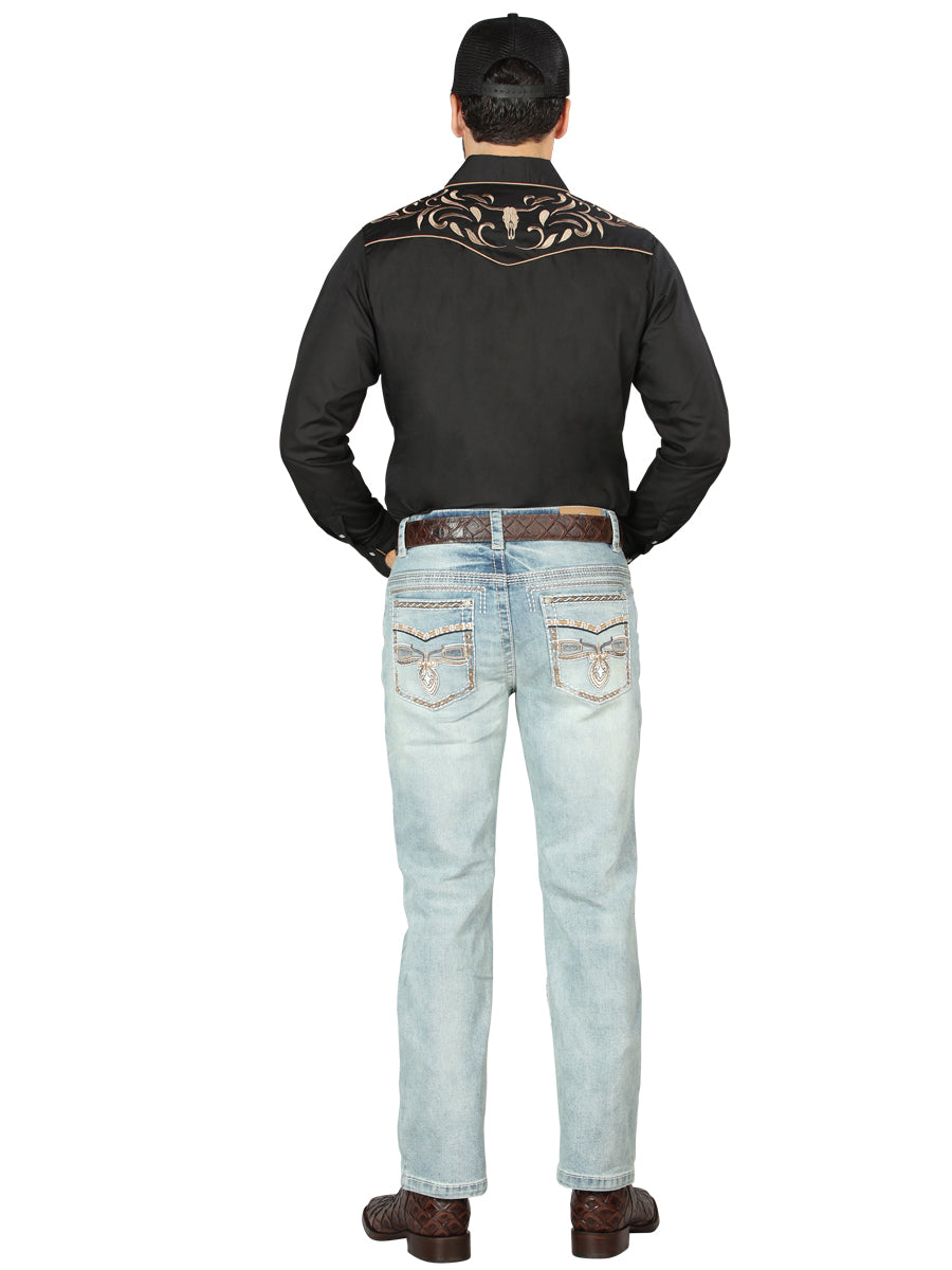 Pantalón de Mezclilla de Hombre Centenario Bootcut en Mezclilla Color Azul 44975