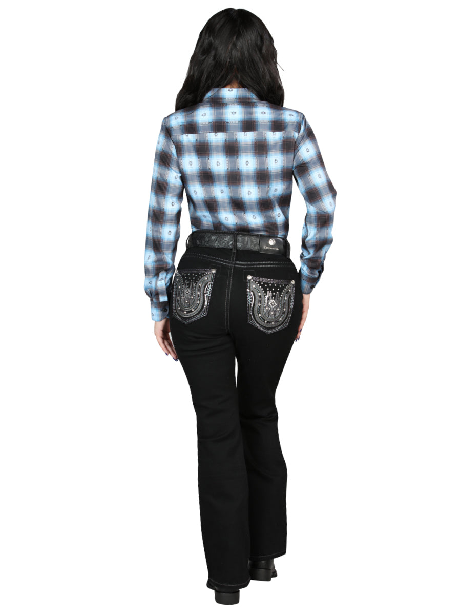Pantalón de Mezclilla de Mujer Centenario Bootcut en Mezclilla Color Negro 45028