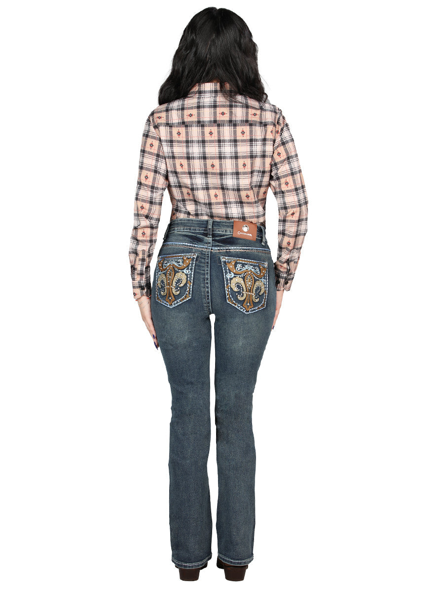 Pantalón de Mezclilla de Mujer Centenario Bootcut en Mezclilla Color Azul 45031