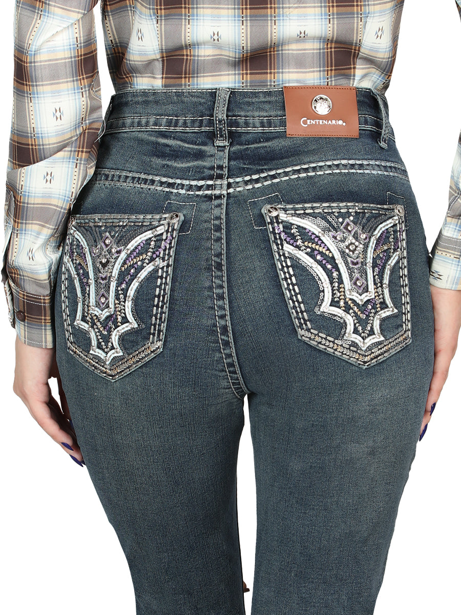 Pantalón de Mezclilla de Mujer Centenario Bootcut en Mezclilla Color Azul 45032
