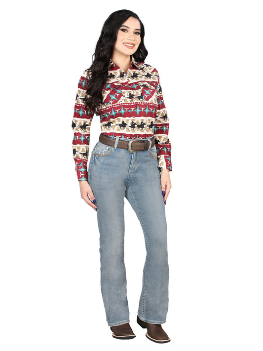 Pantalón de Mezclilla de Mujer Centenario Bootcut en Mezclilla Color Azul Claro 45033